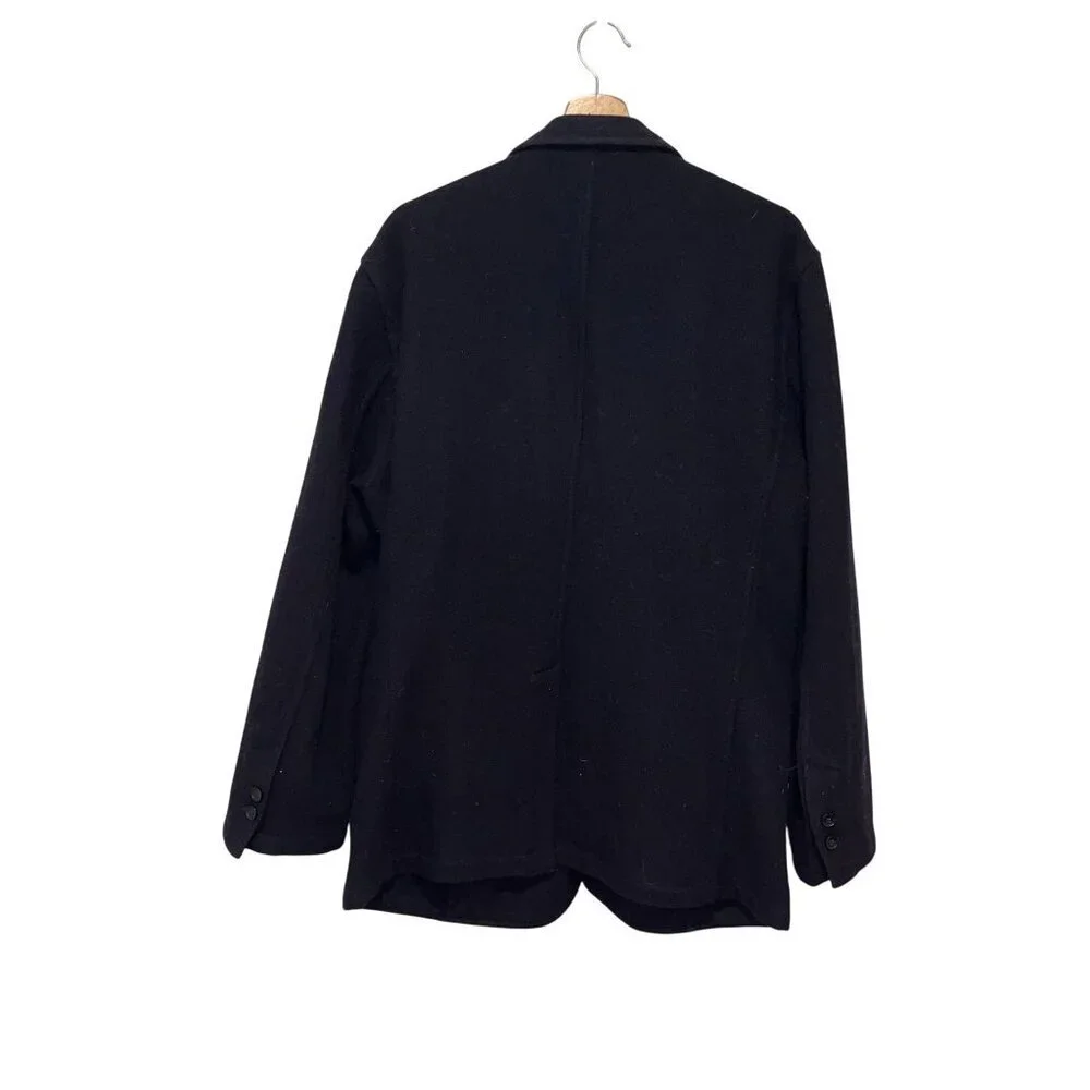 Saks Fifth Avenue Black Three-Button Wool Blend Blazer Jacket Men's Size 42